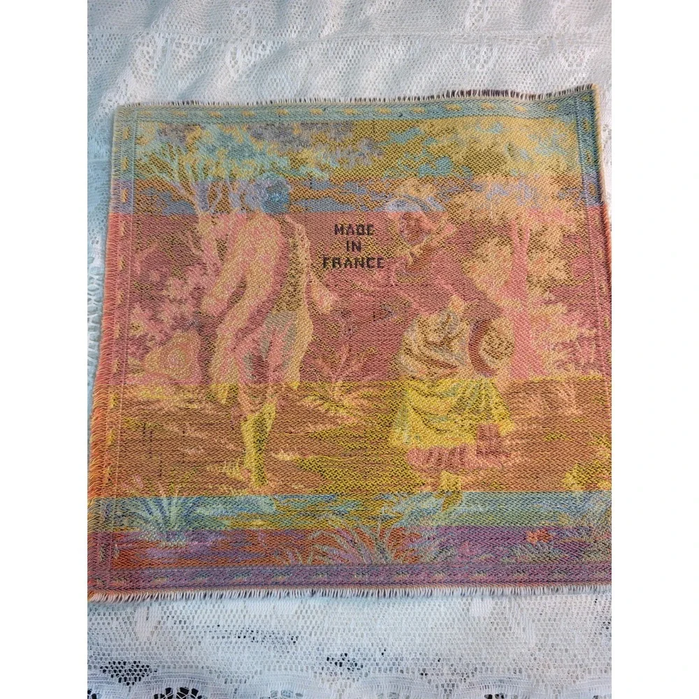 VINTAGE MADE IN FRANCE COURTING LOVE SCENE TAPESTRIES